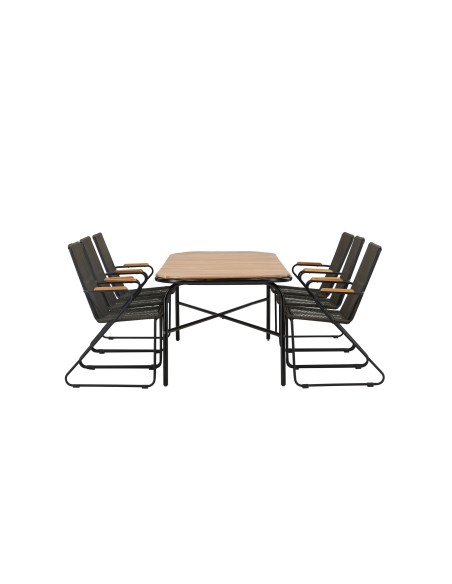 Matgrupp Holmbeck med Bois matstolar, 200 × 90 cm
