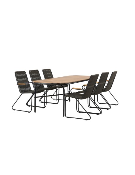 Matgrupp Holmbeck med Bois matstolar, 200 × 90 cm