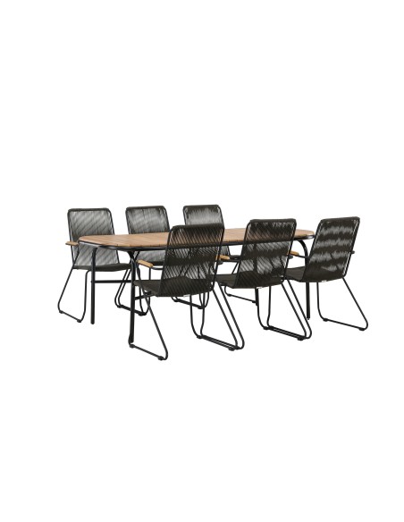 Matgrupp Holmbeck med Bois matstolar, 200 × 90 cm