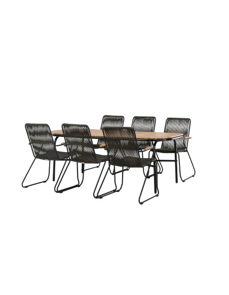 Matgrupp Holmbeck med Bois matstolar, 200 × 90 cm
