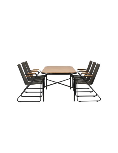 Matgrupp Holmbeck med Bois matstolar, 200 × 90 cm