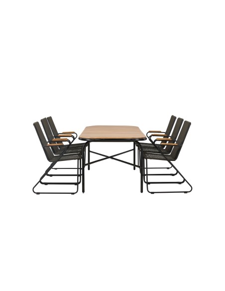 Matgrupp Holmbeck med Bois matstolar, 200 × 90 cm