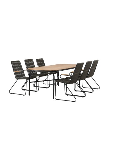 Matgrupp Holmbeck med Bois matstolar, 200 × 90 cm