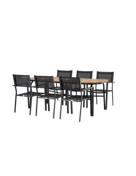 Matgrupp Holmbeck med Copacabana matstolar, 200 × 90 cm