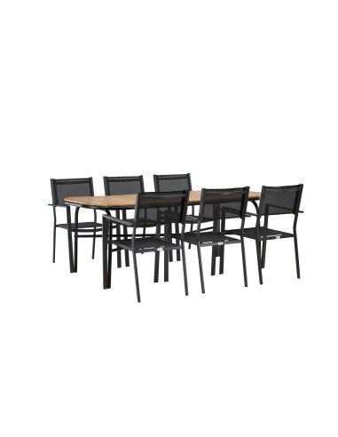 Matgrupp Holmbeck med Copacabana matstolar, 200 × 90 cm