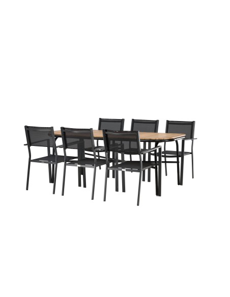 Matgrupp Holmbeck med Copacabana matstolar, 200 × 90 cm