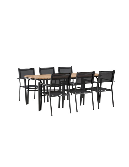 Matgrupp Holmbeck med Copacabana matstolar, 200 × 90 cm