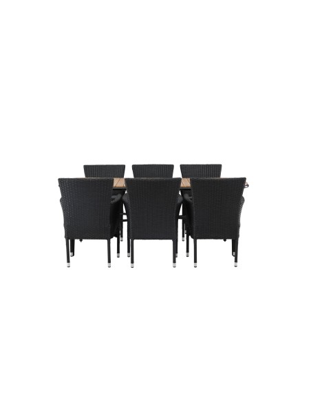 Matgrupp Holmbeck med Malina matstolar, 200 × 90 cm