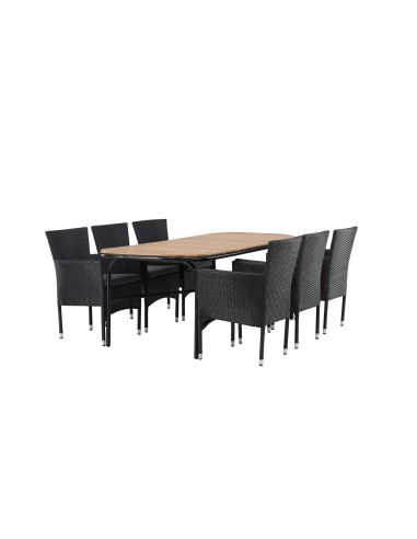 Matgrupp Holmbeck med Malina matstolar, 200 × 90 cm