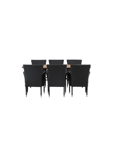 Matgrupp Holmbeck med Malina matstolar, 200 × 90 cm