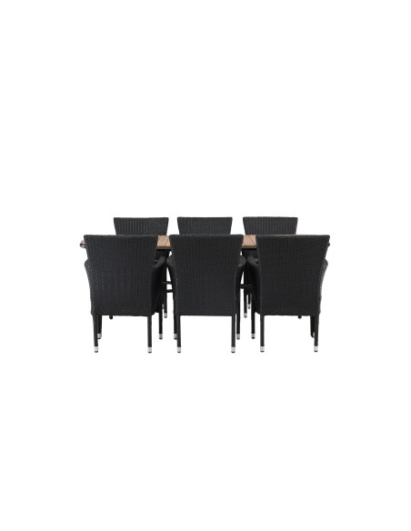 Matgrupp Holmbeck med Malina matstolar, 200 × 90 cm