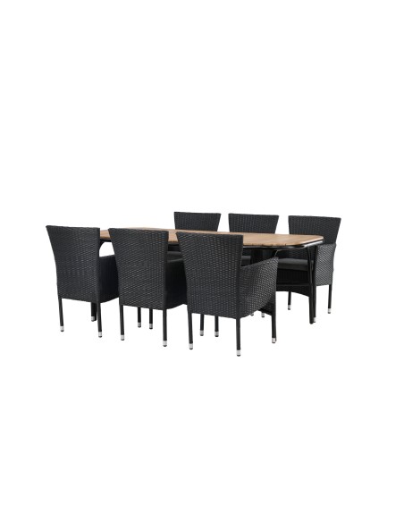 Matgrupp Holmbeck med Malina matstolar, 200 × 90 cm