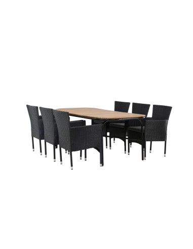 Matgrupp Holmbeck med Malina matstolar, 200 × 90 cm