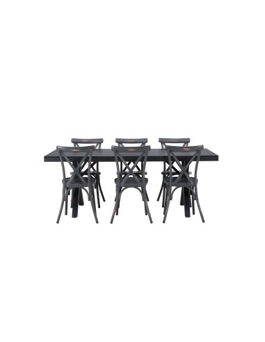 Matgrupp Garcia med Tablas matstolar, 200 × 100 cm