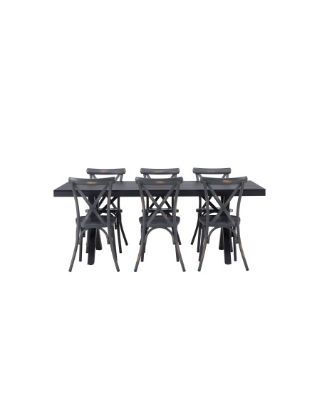 Matgrupp Garcia med Tablas matstolar, 200 × 100 cm
