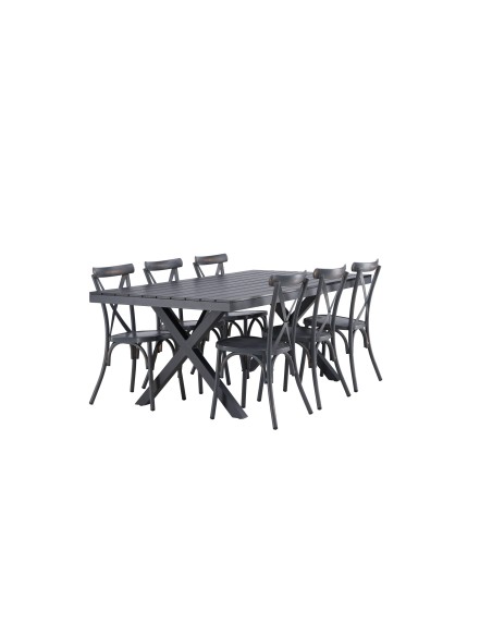 Matgrupp Garcia med Tablas matstolar, 200 × 100 cm