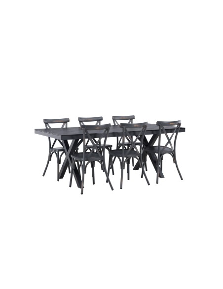 Matgrupp Garcia med Tablas matstolar, 200 × 100 cm