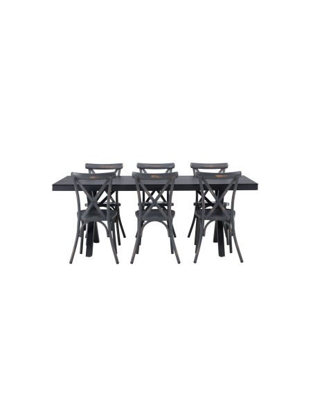 Matgrupp Garcia med Tablas matstolar, 200 × 100 cm
