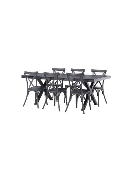 Matgrupp Garcia med Tablas matstolar, 200 × 100 cm