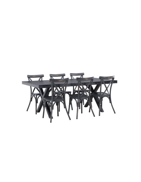 Matgrupp Garcia med Tablas matstolar, 200 × 100 cm