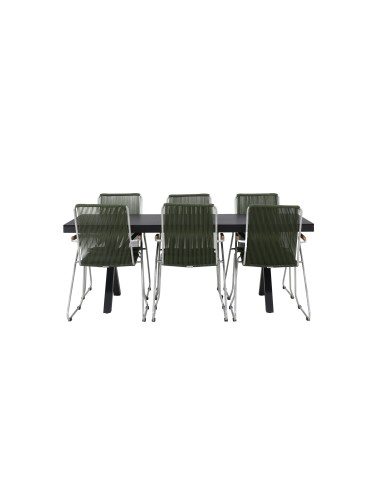 Matgrupp Garcia med Bois matstolar, 200 × 100 cm