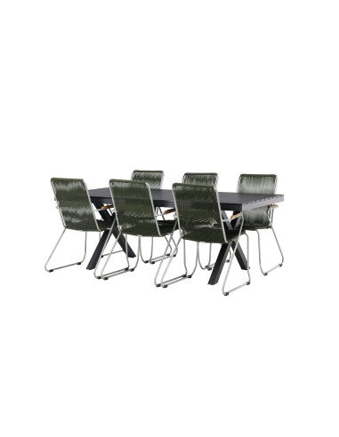 Matgrupp Garcia med Bois matstolar, 200 × 100 cm