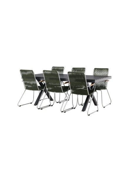 Matgrupp Garcia med Bois matstolar, 200 × 100 cm