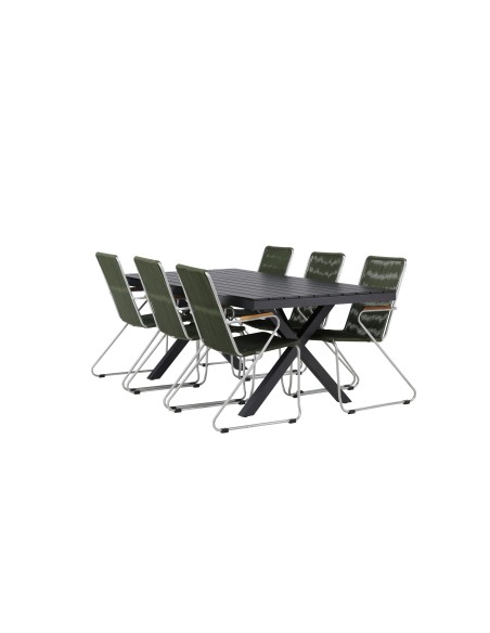 Matgrupp Garcia med Bois matstolar, 200 × 100 cm