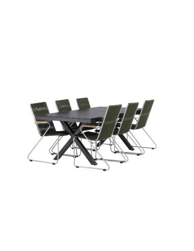 Matgrupp Garcia med Bois matstolar, 200 × 100 cm