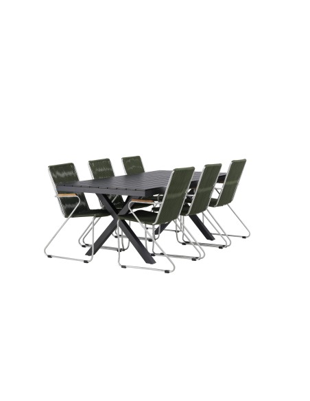 Matgrupp Garcia med Bois matstolar, 200 × 100 cm