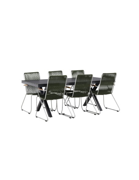 Matgrupp Garcia med Bois matstolar, 200 × 100 cm