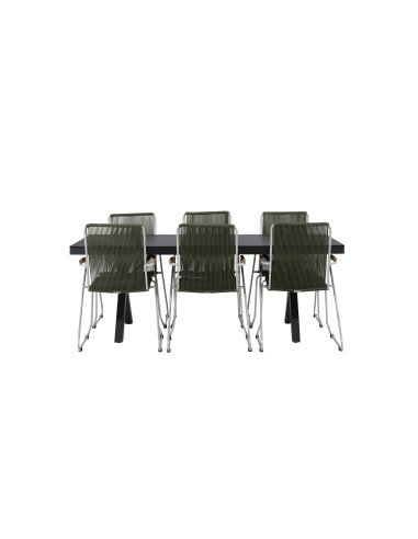 Matgrupp Garcia med Bois matstolar, 200 × 100 cm