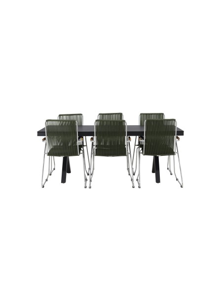 Matgrupp Garcia med Bois matstolar, 200 × 100 cm