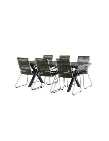Matgrupp Garcia med Bois matstolar, 200 × 100 cm