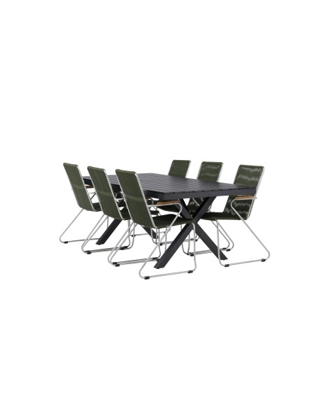 Matgrupp Garcia med Bois matstolar, 200 × 100 cm