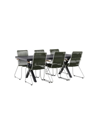 Matgrupp Garcia med Bois matstolar, 200 × 100 cm