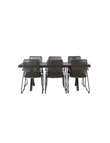 Matgrupp Garcia med Bois matstolar, 200 × 100 cm
