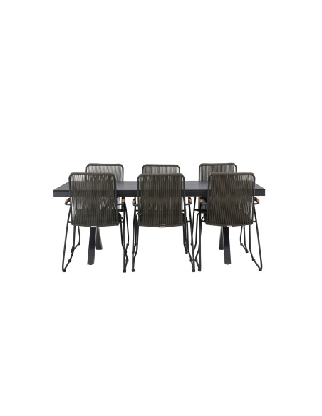 Matgrupp Garcia med Bois matstolar, 200 × 100 cm