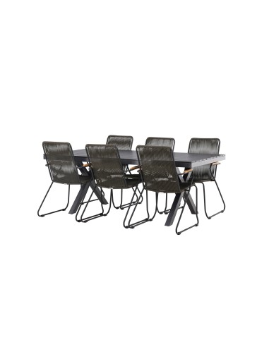 Matgrupp Garcia med Bois matstolar, 200 × 100 cm