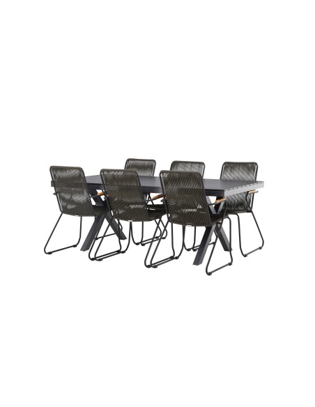 Matgrupp Garcia med Bois matstolar, 200 × 100 cm