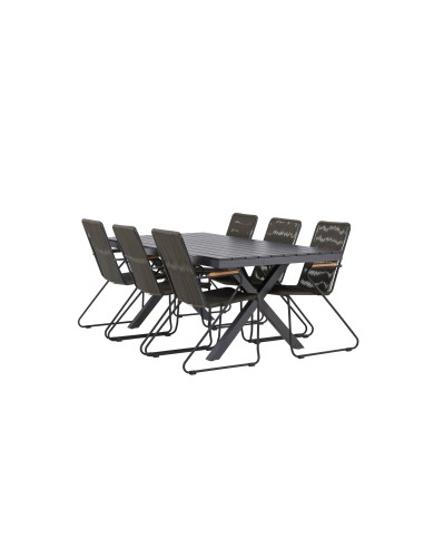 Matgrupp Garcia med Bois matstolar, 200 × 100 cm
