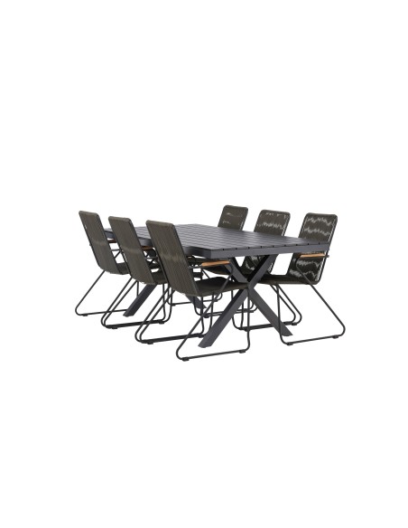 Matgrupp Garcia med Bois matstolar, 200 × 100 cm