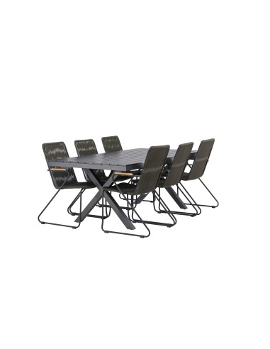 Matgrupp Garcia med Bois matstolar, 200 × 100 cm