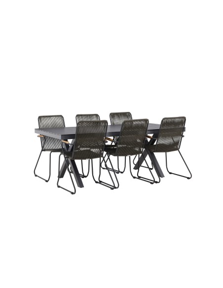 Matgrupp Garcia med Bois matstolar, 200 × 100 cm