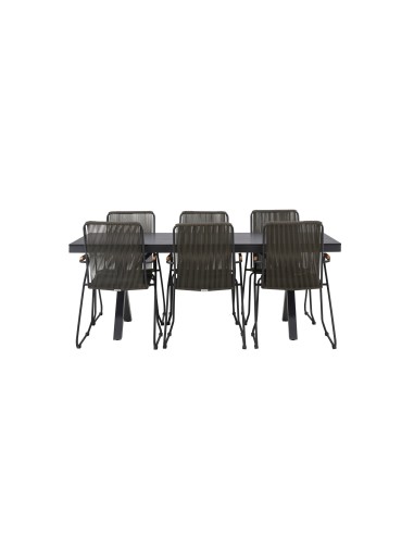Matgrupp Garcia med Bois matstolar, 200 × 100 cm