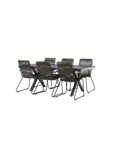 Matgrupp Garcia med Bois matstolar, 200 × 100 cm