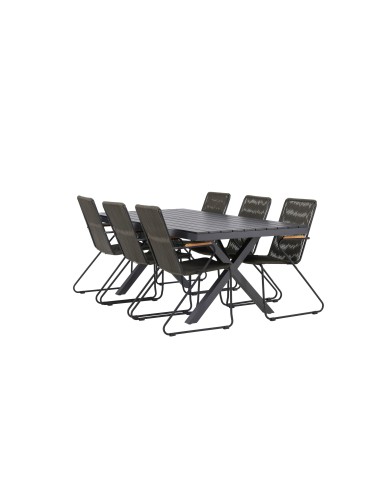 Matgrupp Garcia med Bois matstolar, 200 × 100 cm
