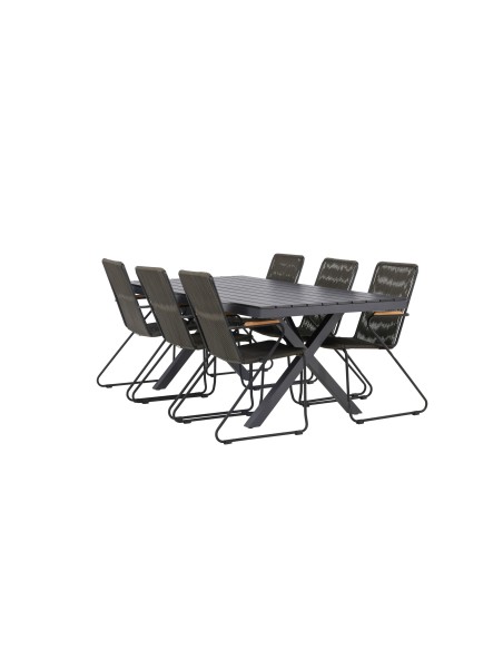 Matgrupp Garcia med Bois matstolar, 200 × 100 cm