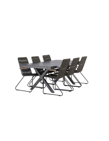 Matgrupp Garcia med Bois matstolar, 200 × 100 cm