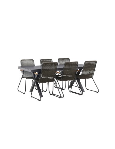 Matgrupp Garcia med Bois matstolar, 200 × 100 cm